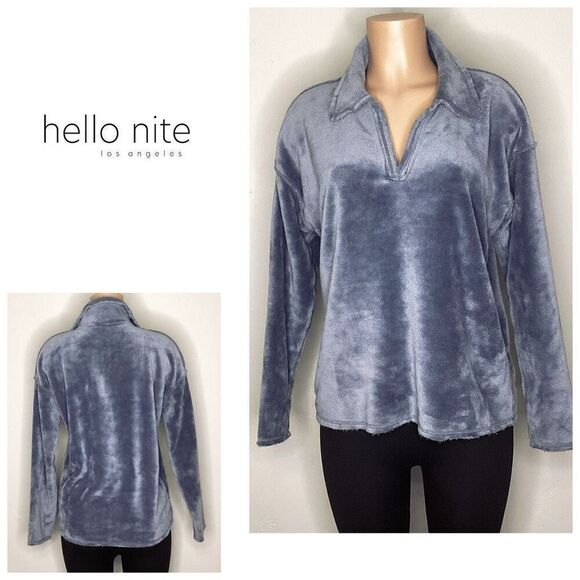 New. Hello Nite blue lounge top small. Retails $120 - Picture 1 of 8